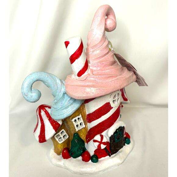 Holiday GINGERBREAD HOUSE Candy Land Sweet Treat Holiday House LIGHTS UP 9.75" - Picture 6 of 8